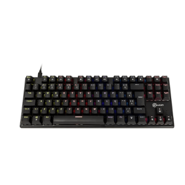 Teclado Mecânico Gamer Kalkan Loki Iluminação Rainbow Preto ABNT2 Switch Marrom