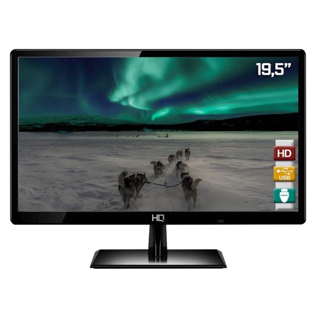 Monitor HQ 19.5 LED Widescreen HD, 75hz, HDMI/VGA, VESA, Ajuste de Inclinação, Preto - 19.5HQ-LED