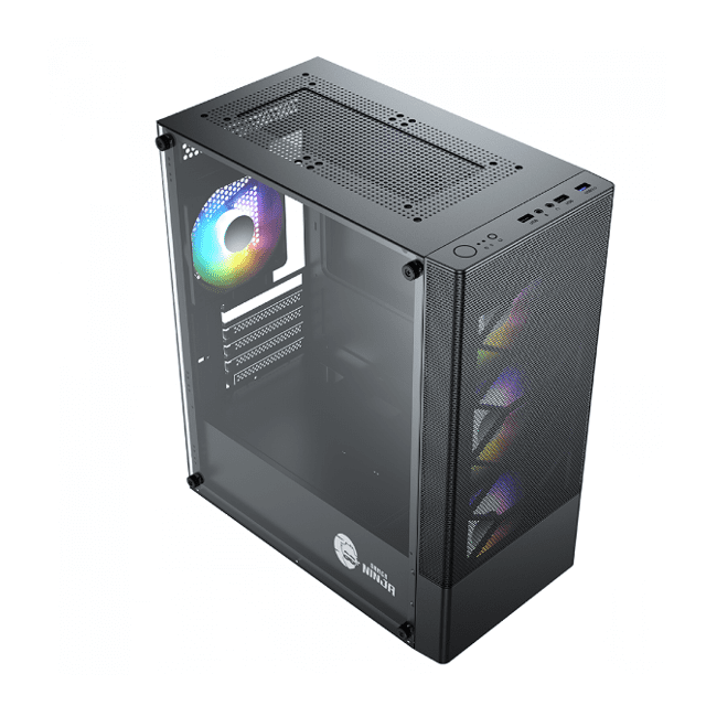 Gabinete Gamer Ninja Hive, Mid Tower, Vidro Temperado, Com 3 Fans RGB