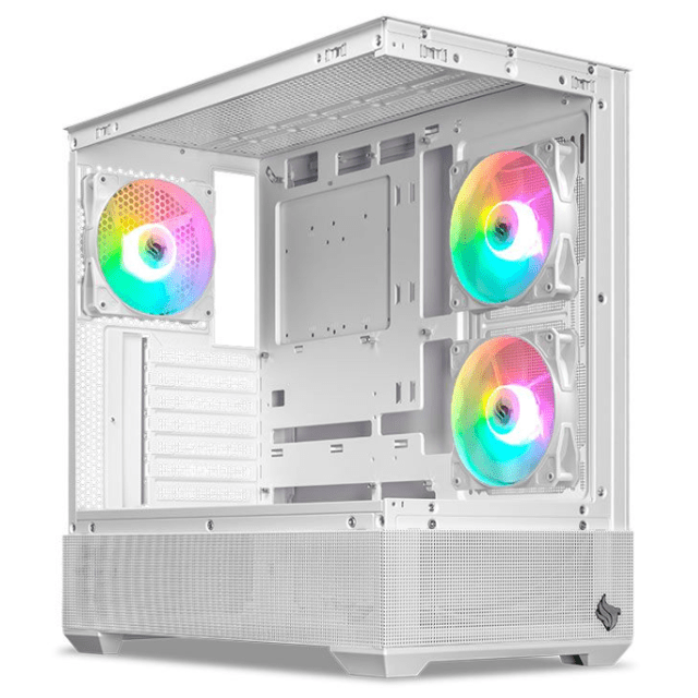 Gabinete Pichau Magpie 4X, Mid-Tower, Lateral de Vidro, Com 3 Fans ARGB, Branco
