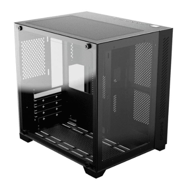 Gabinete Gamer PCYES Forcefield Black Vulcan Frontal e Lateral em Vidro - GFFBVP
