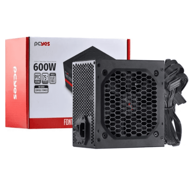 FONTE ATX 600W SPARK 75+ - PFC ATIVO -