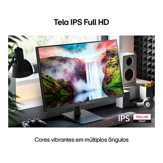 Monitor Gamer LG 27 Full HD, IPS,  75HZ, HDMI e VESA, Ajuste de Ângulo, Bordas Finas