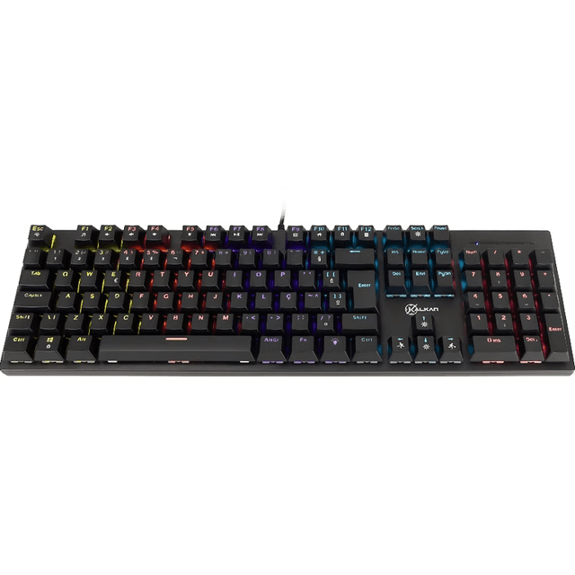 Teclado Mecânico Gamer Kalkan Loki 100% Iluminação Rainbow Preto ABNT2 Switch Marrom