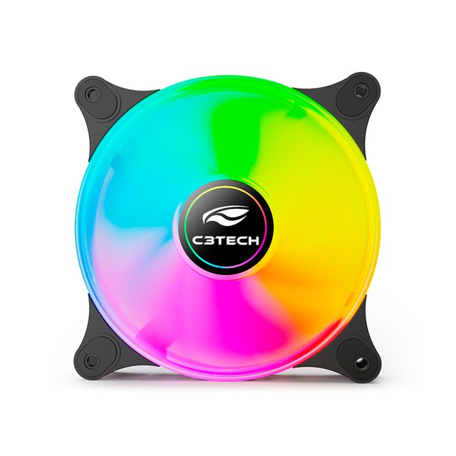 COOLER FAN RGB C3 TECH F9-L160M - RAINBOW (ARCO-IRIS)