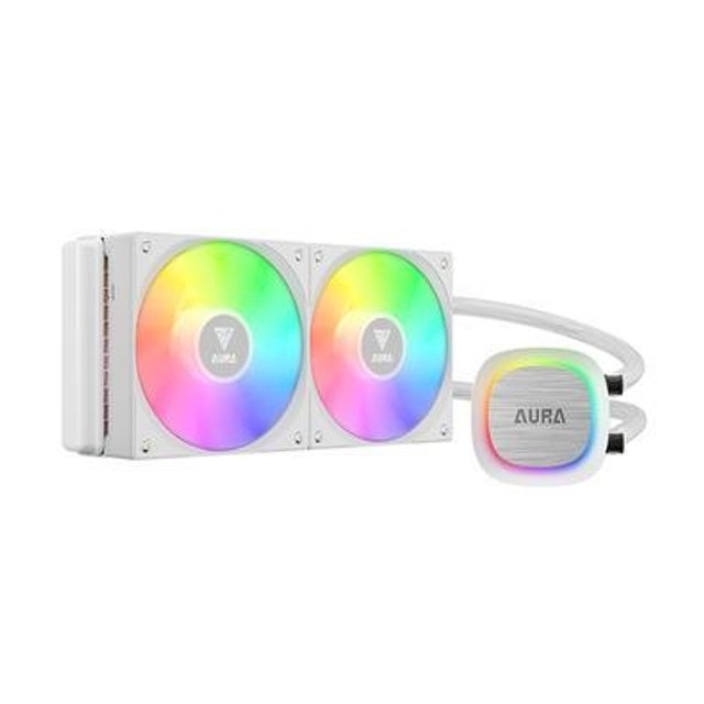Water Cooler Gamdias Aura GL 240 V2, 240mm, ARGB, Intel/AMD, WHITE