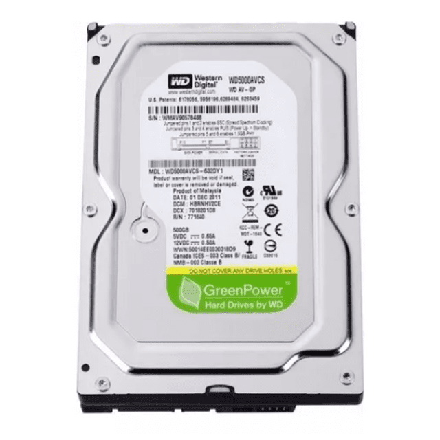 HD 500GB WESTERN DIGITAL SATA2 WD5000AVDS 3.5 32MB 7200RPM VIDEO