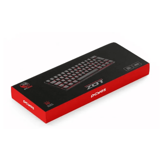 TECLADO GAMER MECANICO ZOT BROWN SWITCH - PCYES LED VERMELHO