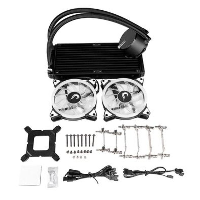 Water Cooler Rise Mode Gamer Black, RGB 12V, 240mm, AMD/Intel, Preto