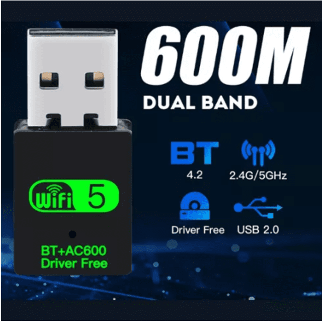Adaptador WIFI/BLUETOOTH USB DUAL BAND - AC600 DUAL BAND 2.4/5G