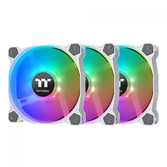 Kit Fan Com 3 Unidades Thermaltake Pure 12, ARGB, 120mm, White, Com Controladora, CL-F127-PL12SW-A
