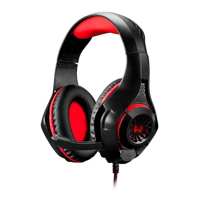 Headset Gamer Multilaser Warrior Rama C/Microfone Preto/Vermelho P2 E P3