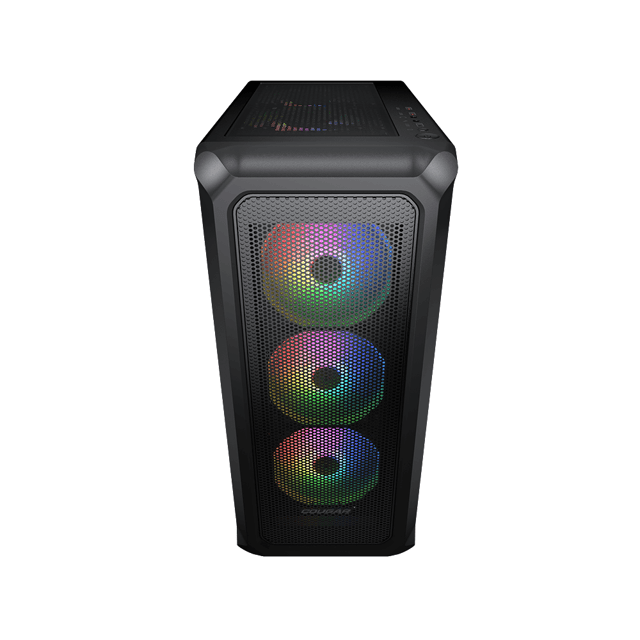 Gabinete Gamer Cougar Archon 2 Mesh RGB, Mid Tower, Vidro Temperado, ATX, Black, Sem Fonte, Com 3 Fans