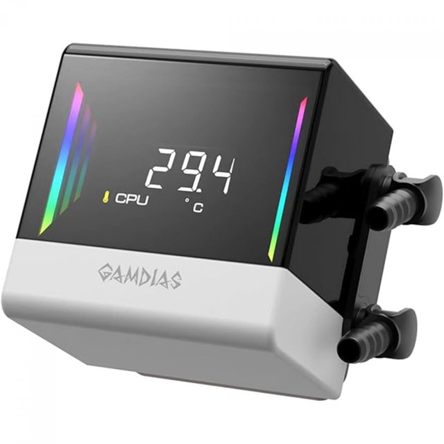 Water Cooler Gamdias Chione E4-240 WH (BRANCO), ARGB, 240mm, Display Digital
