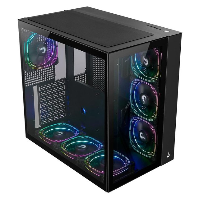 Gabinete Rise Mode Galaxy Glass Standard, Lateral e Frente Vidro, 10x Fan ARGB Inclusas