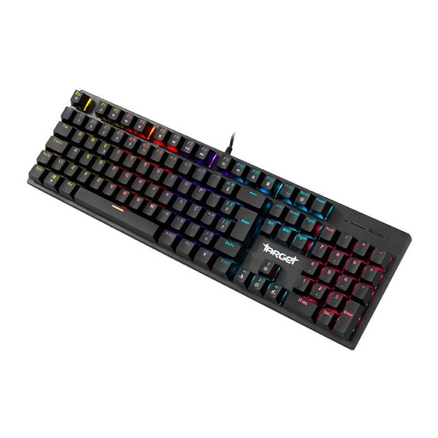 Teclado Mecanico Gamer TGT Sherman V2, Rainbow, ABNT2, Switch Azul, Preto