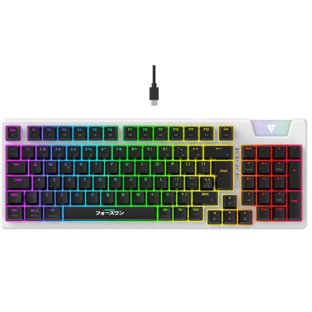 Teclado Mecanico Gamer Force One Yari, RGB, Yellow Switch