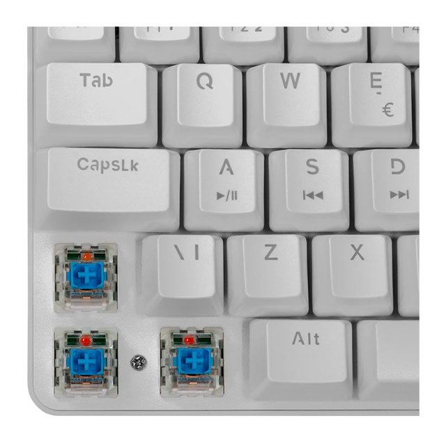 Teclado Mecanico Gamer TGT Sherman Compacto BRANCO, Rainbow, ABNT2, Switch Azul