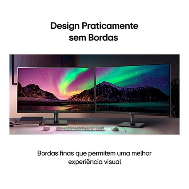 Monitor Gamer LG 27 Full HD, IPS,  75HZ, HDMI e VESA, Ajuste de Ângulo, Bordas Finas