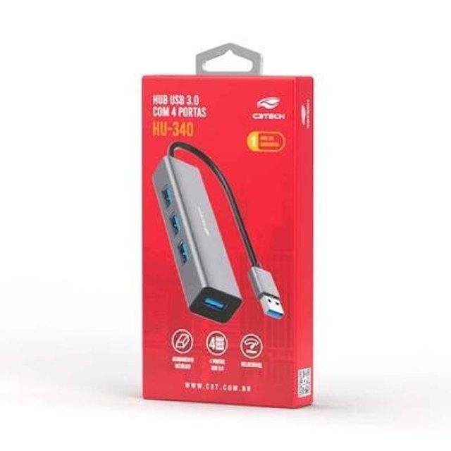 HUB USB 3.0 4 PORTAS HU-340GY 3C3TECH