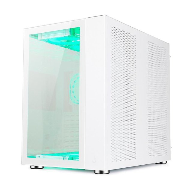 Gabinete Gamer Rise Mode Galaxy BRANCO Glass Standard, Mid Tower, ARGB, ATX, Lateral e Frontal em Vidro, 10x Cooler Fan,