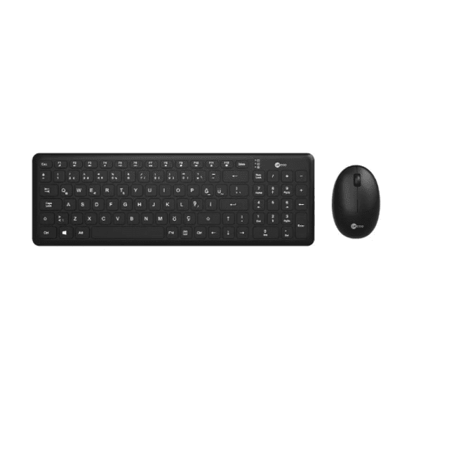 Kit Teclado E Mouse Lecoo By Lenovo, Abnt2, Sem Fio, USB, Preto - Kw204