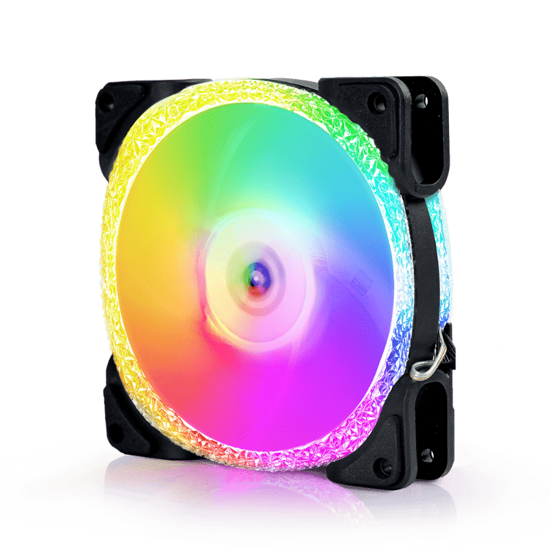 Cooler Fan ROUND5 Crystal FW Black (PWM + ARGB) | Tibuff