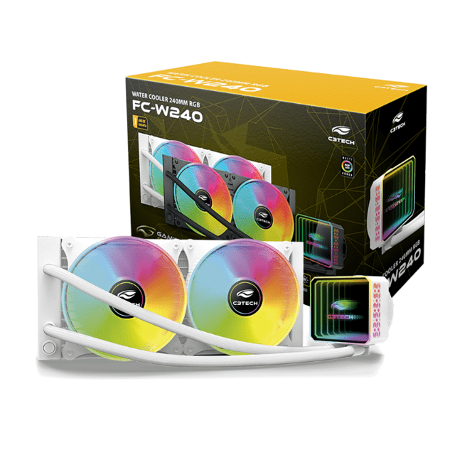 Water Cooler FC-W240WHRGB Branco C3Tech Gaming