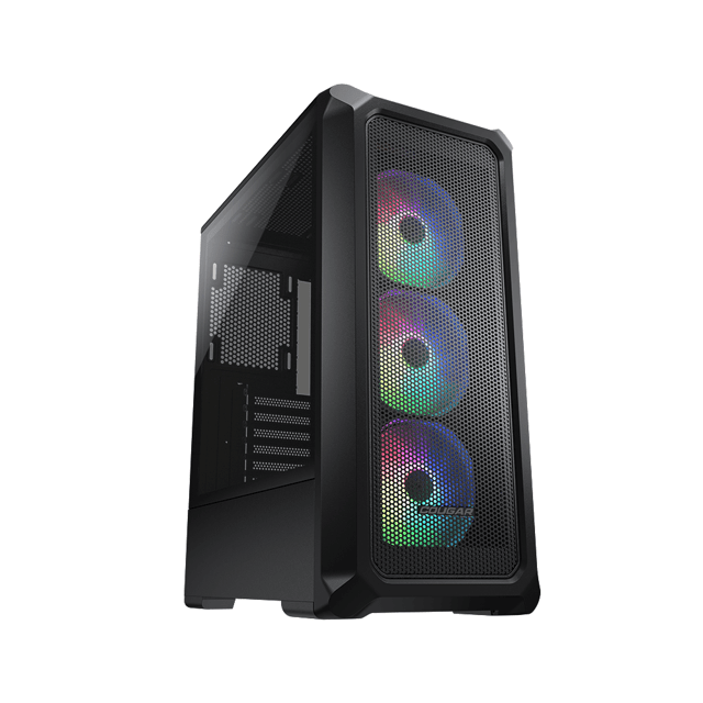 Gabinete Gamer Cougar Archon 2 Mesh RGB, Mid Tower, Vidro Temperado, ATX, Black, Sem Fonte, Com 3 Fans