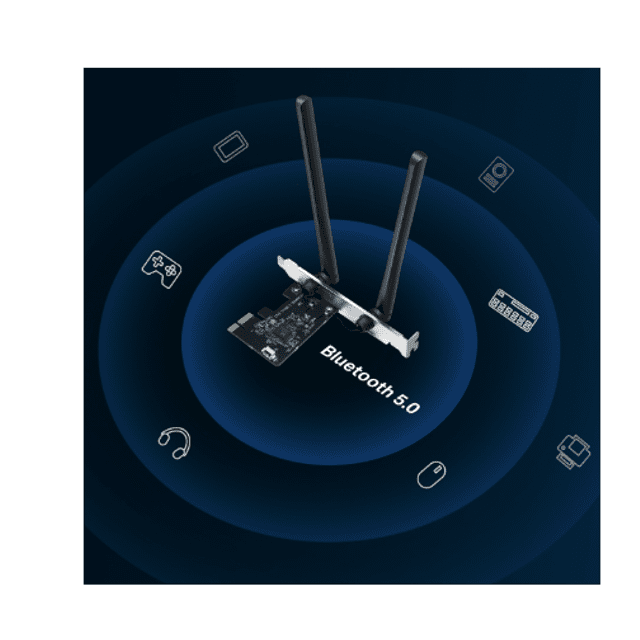 Placa de Rede PCI E-Express Mercusys MA30E AC1200 Dual Band + Bluetooth 5