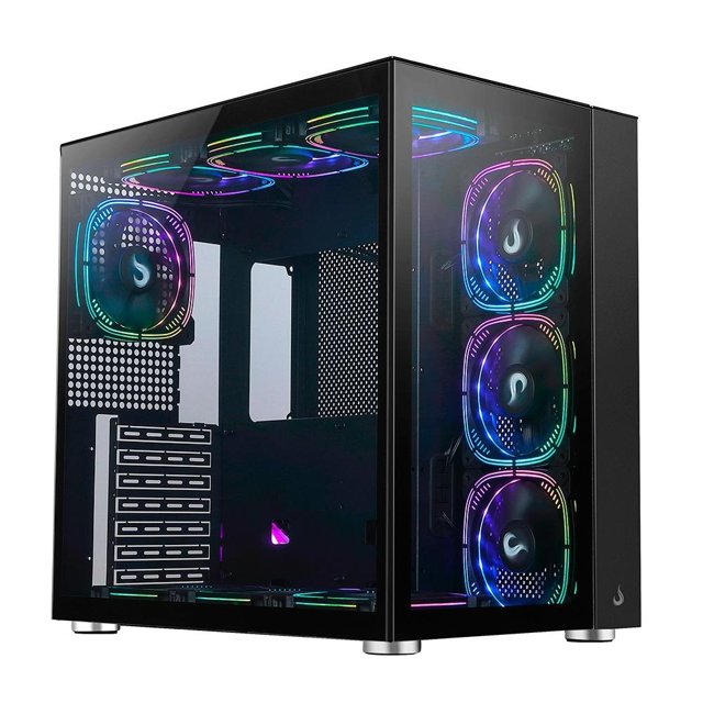 Gabinete Rise Mode Galaxy Glass Standard, Lateral e Frente Vidro, 10x Fan ARGB Inclusas