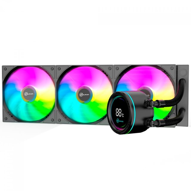 Water Cooler Kalkan Alpha PRETO 360 ARGB, 360mm, Com Display, Intel-AMD, KLK00048