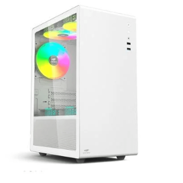 Gabinete Gamer C3-Tech Game BRANCO MT-G200BK, Mini Tower LED, ATX, Lateral em Vidro Temperado, Com 3 Ventoinhas