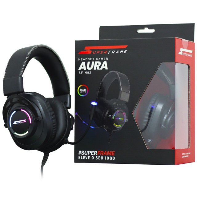 Headset Gamer SuperFrame AURA, 7.1 Surround, RGB, USB, Preto