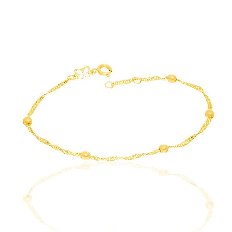 Pulseira Feminina Em Ouro 18k Elo Singapura