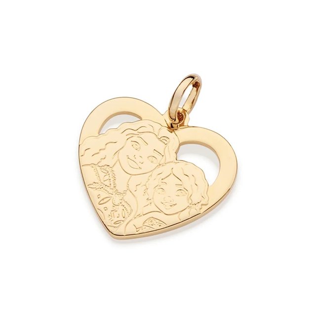 PINGENTE ROMMANEL FEMININO MOANA E IRMÃ CORAÇÂO PERSONALIZÁVEL