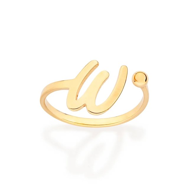 ANEL DE OURO 18K FEMININO DE LETRA AJUSTÁVEL ESFERA NA PONTA ROMMANEL 513440