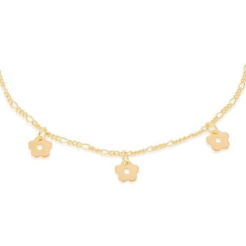 TORNOZELEIRA DE OURO 18K FEMININA PULSEIRA DE PÉ COM BERLOQUES