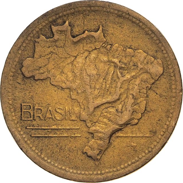 Moeda de 2 cruzeiros de 1947 (Mapa do Brasil) [704.21 / V.243]