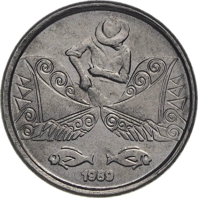 Moeda de 5 centavos de 1989 (Tipos regionais - Pescador) [777.01 / V.406]