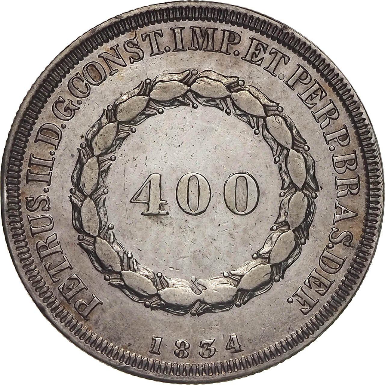 Moeda de 400 réis de 1834, Brasil - Moeda para coleção, Collectprime