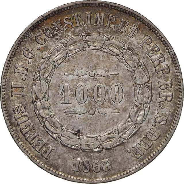 Moeda de 1000 réis de 1863 (2º tipo (1853 - 1867) - Escudo inglês largo) [623.17 / P.611]