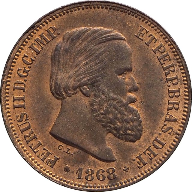 Moeda de 10 réis de 1868 (Bronzes) [641.01 / B.784]