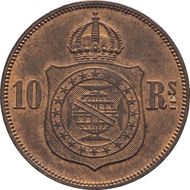 Moeda de 10 réis de 1868 (Bronzes) [641.01 / B.784]