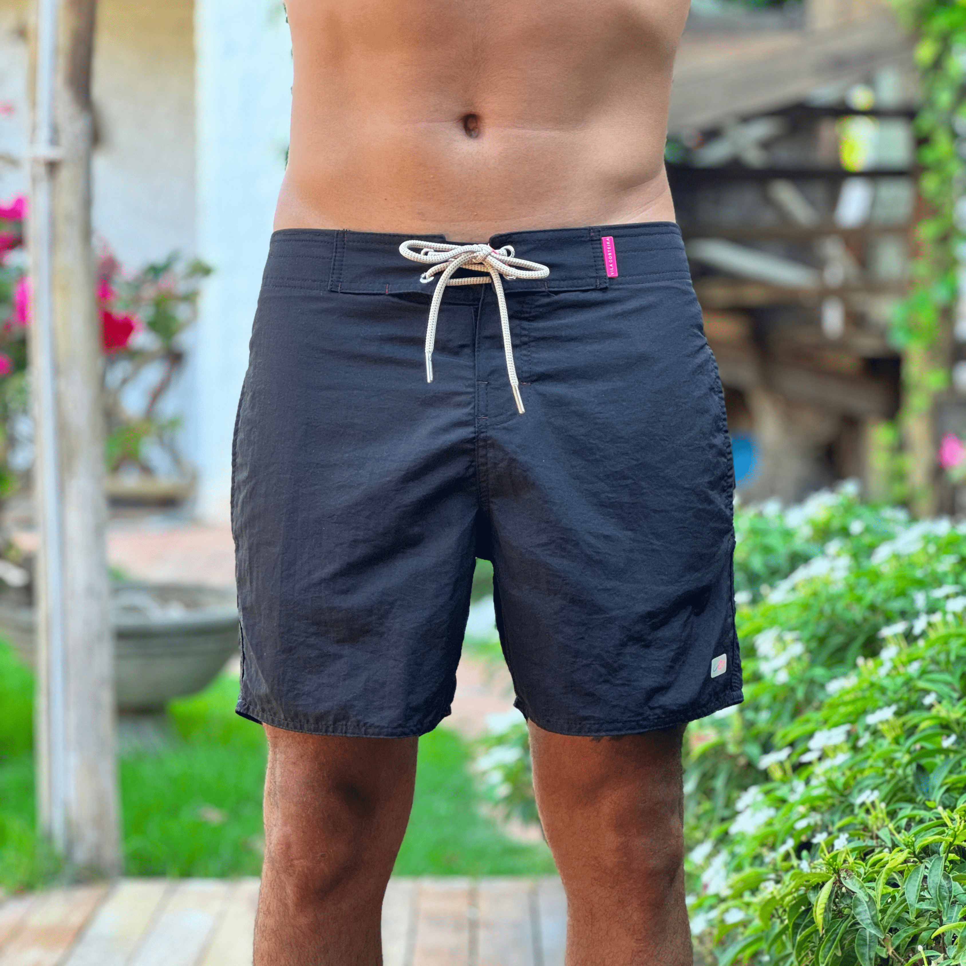 Boardshort Vila Flat - Preto Eight | Vila Costeira