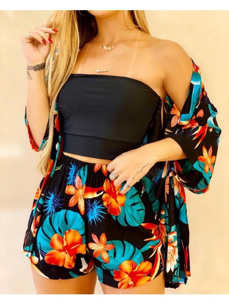 kimono com shortinho