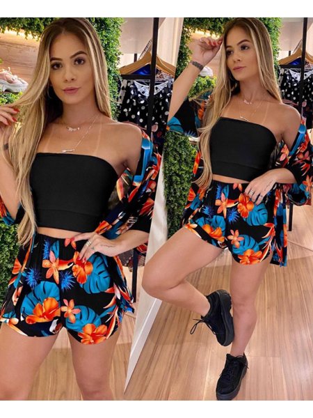 kimono com shortinho