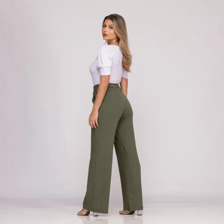 Calça pantalona 2024 verde militar