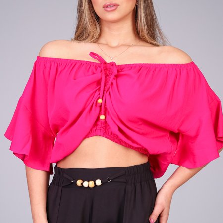 Cropped Ciganinha Com Amarração Na Frente B’Bonnie Amora Pink | B'Bonnie