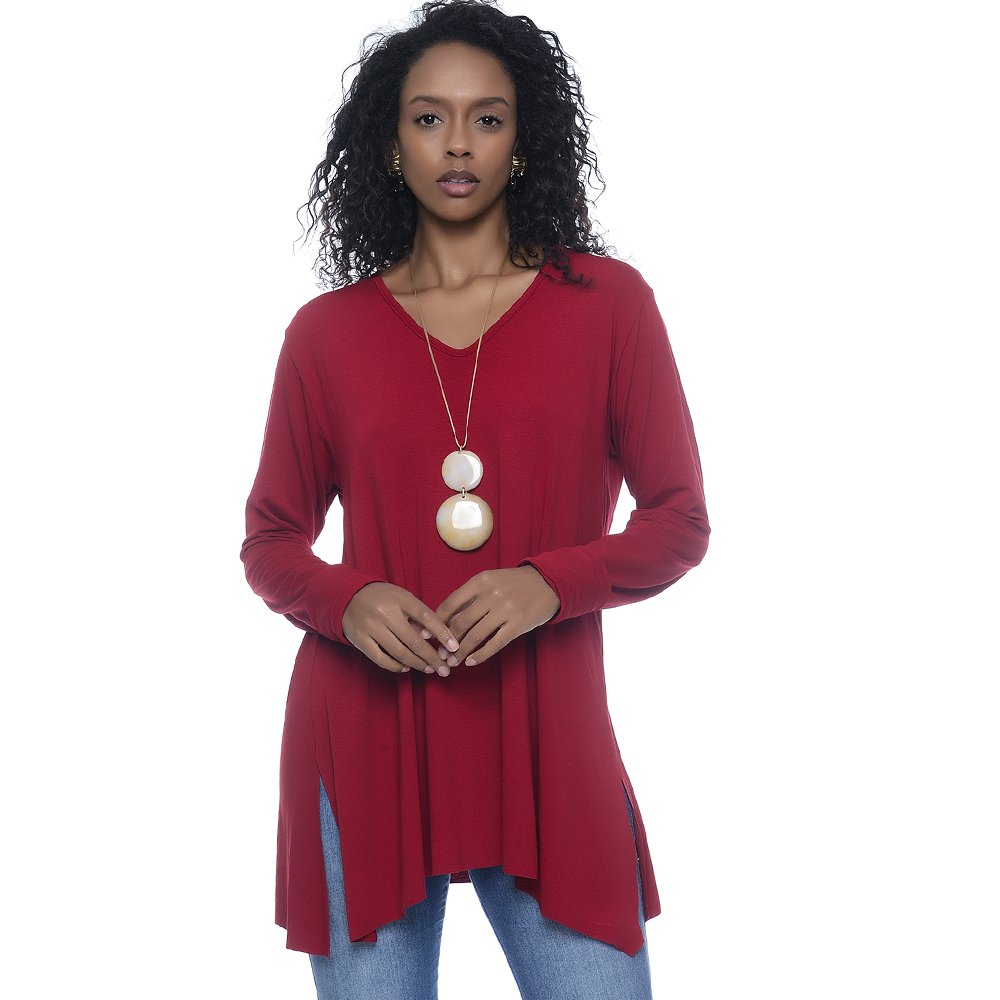 Blusa M/L Assimétrica B'Bonnie Ludy Vermelho